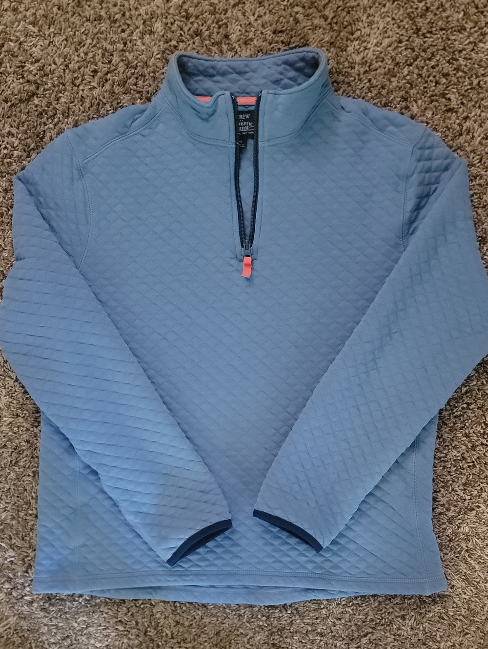 J. Crew Men's Quilted diamond half-zip pullover